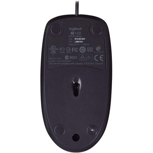 Logitech M100 Corded USB Wired Mouse