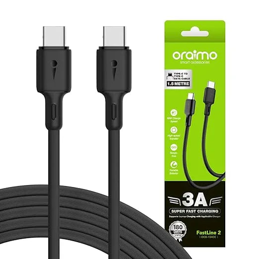 Oraimo FastLine 2 OCD-154CC Type-C to Type-C Cable 1.5M – 3A Super Fast Charging